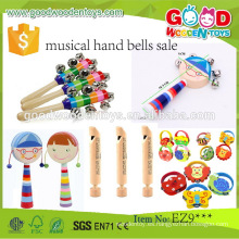 2016 promocional niños de colores musicales conjuntos de instrumentos rítmico palo educativo de madera juguetes musicales para niños
